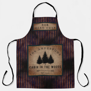 Tablier Pays moderne Nom de famille Cabine dans Wood Head