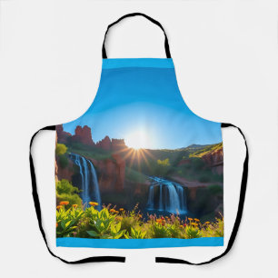 Tablier Paysage de cascade de grès au lever du soleil