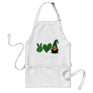 Tablier Peace Love Gnome   Sublimation de la Saint Patrick