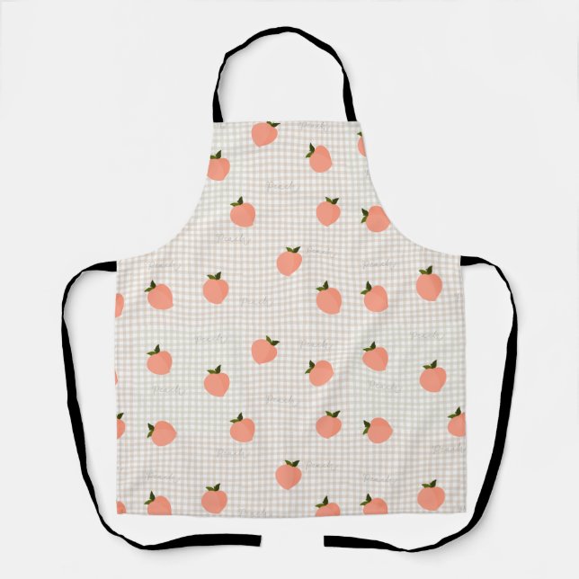 Tablier Peachify Gingham de Pêche (Recto)