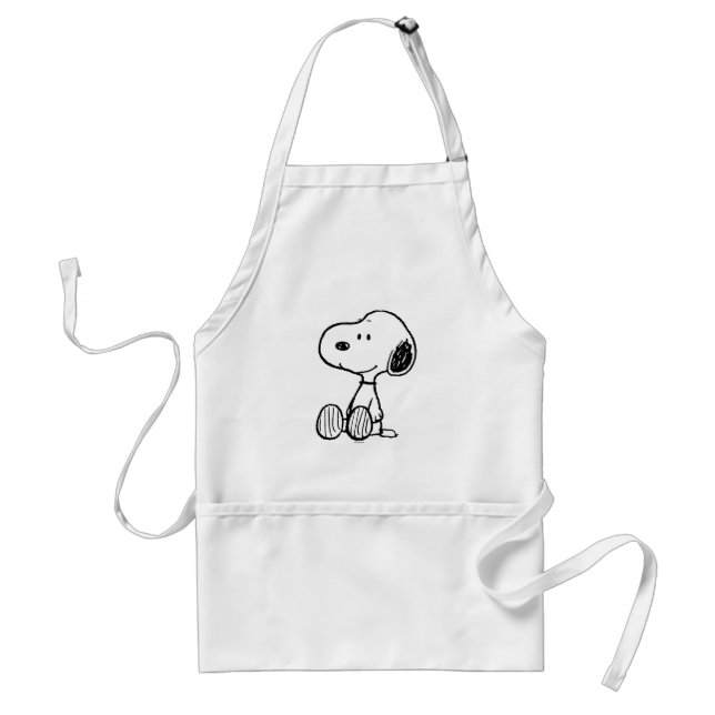 Tablier PEANUTS | Snoopy on Black White Comics (Devant)