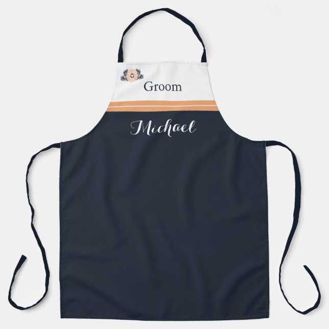 Tablier Pearl Black Watusi Tacao Mariage Apron pour Groom (Recto)