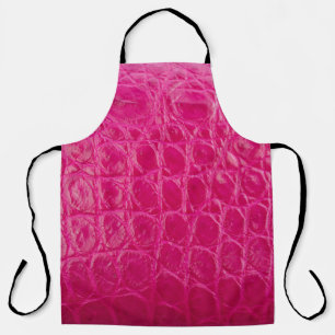Tablier Peau de crocodile rose, texture cuir