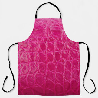 Tablier Peau de crocodile rose, texture cuir