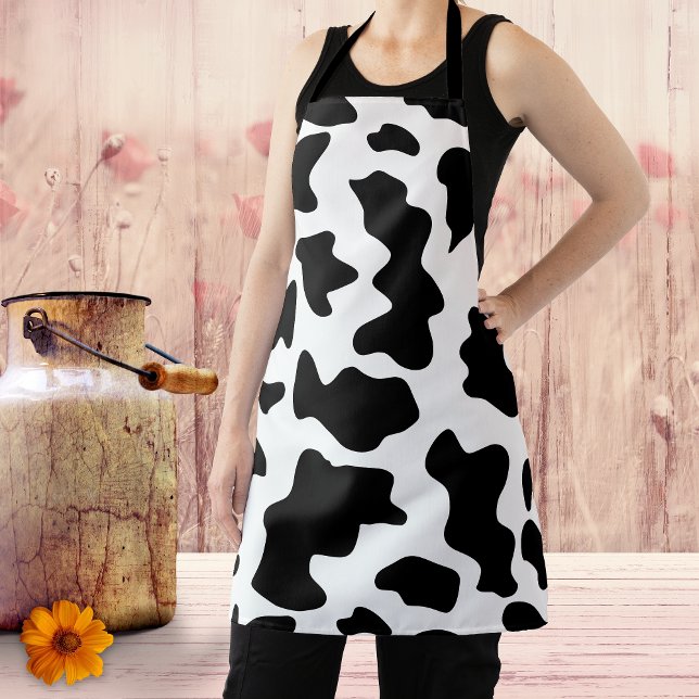 Tablier Peau de vache noire et blanche (Créateur téléchargé)