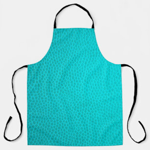 Tablier peau en cuir turquoise texture peau