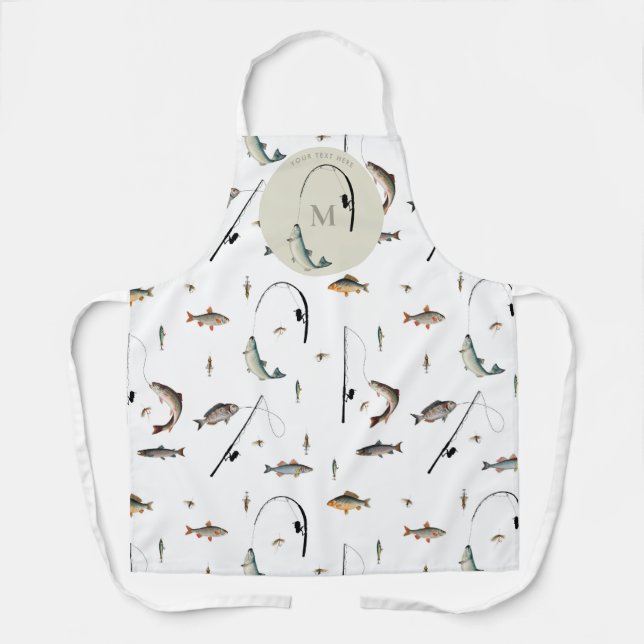 Tablier Pêche Rod & Reel Poisson Thème Pêcheur Monogramme (Recto)