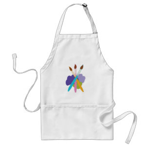 Tablier Peindre des pinceaux et des points de peinture sur