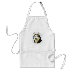 Tablier Peinture à l'aquarelle du chien Husky sibérien