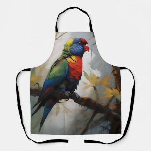Tablier Peinture à l'huile Rainbow Lorikeet