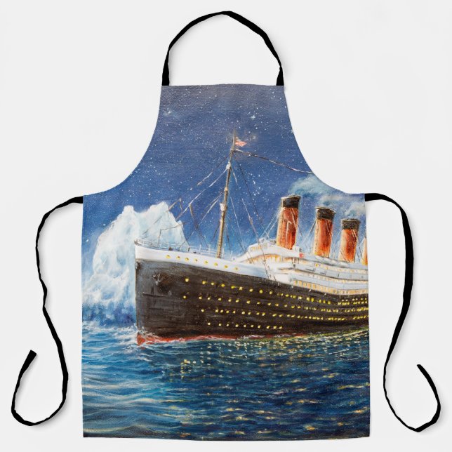Tablier  peinture à l'huile sur Titanic et iceberg dans l' (Recto)