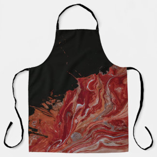 Tablier Peinture abstraite rouge et blanche
