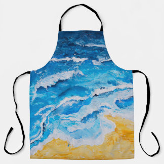 Tablier Peinture acrylique sur la mer et la plage sur le s