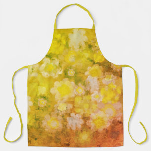 Tablier Peinture d'aquarelle Abstraite de fleurs rétro