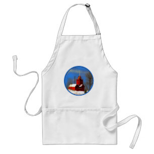 Tablier Peinture de phare rouge - Art original