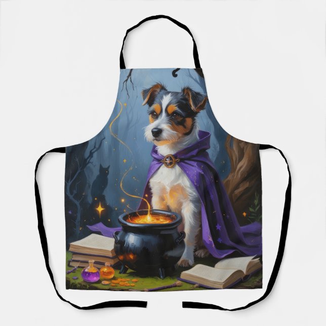 Tablier Peinture d'Halloween Whimsical Terrier australien (Recto)