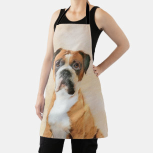 Tablier Peinture originale de chien Boxer non recadrée Art