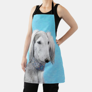 Tablier Peinture Saluki (argenté) - Art original et mignon
