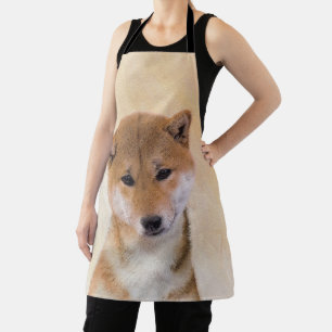 Tablier Peinture Shiba Inu (Rouge) - Art Chien original