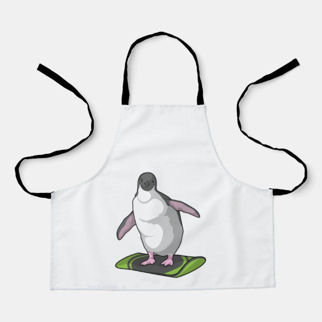 Tablier Penguin en Snowboardeur avec Snowboard (Recto)