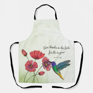 Tablier Pensée religieuse de fleurs de vous avec colibri