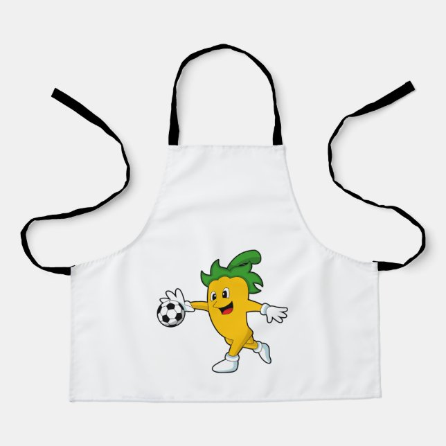 Tablier Pepper Vegan comme joueur de football avec Soccer. (Recto)