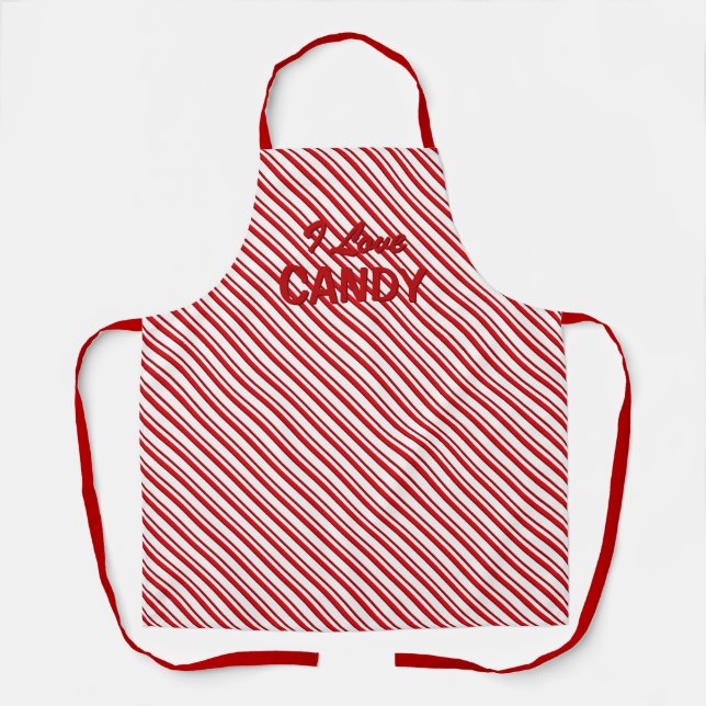 Tablier Pepperment Candy raypes "I Love Candy" (Recto)