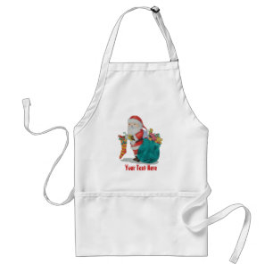 Tablier père Noël avec le sac et les jouets et les cadea