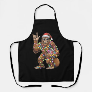 Tablier Père Noël Bigfoot lumières de Noël Rock amusant