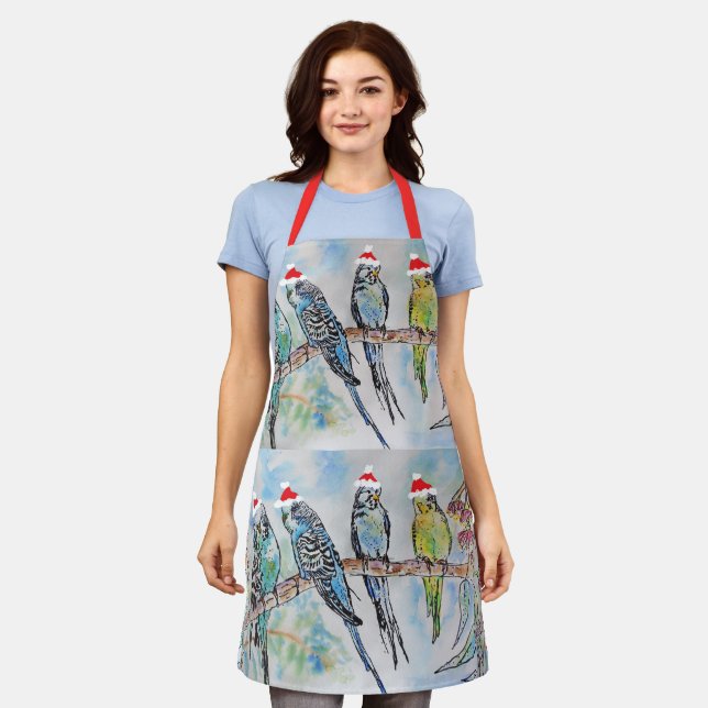 Tablier Père Noël Budgies Budgie Apron de Noël (Porté)
