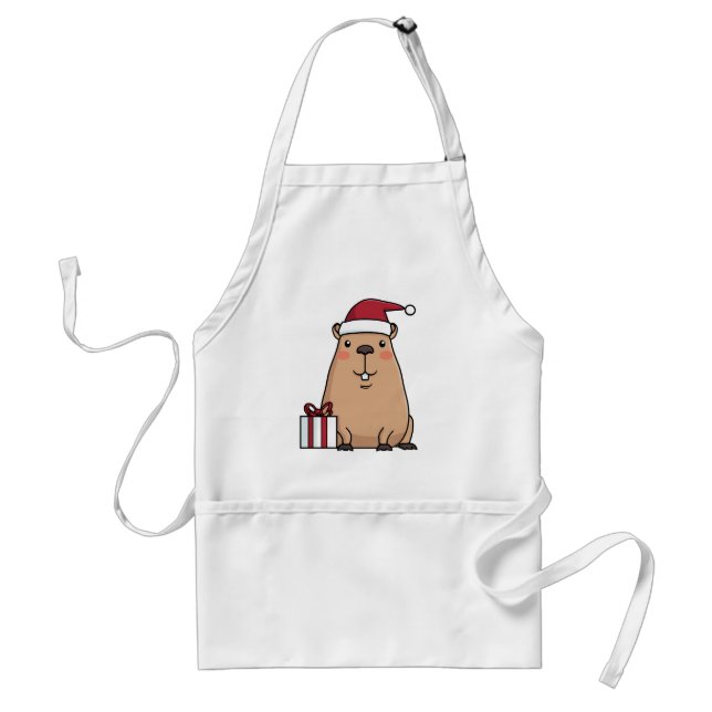 Tablier Père Noël Capybara Holiday Fun (Devant)