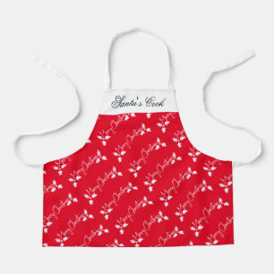 Tablier Père Noël Cuisinier Noël Style Stocker Rouge