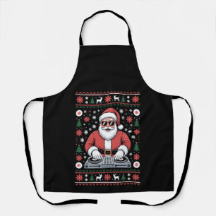 Tablier Père Noël DJ Noël Sweatshirt Moche Flocon de Neige