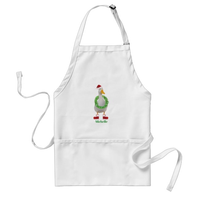 Tablier Père Noël Duck Espace Adulte Personnalisé (Devant)