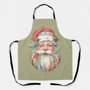 Tablier Père Noël patchwork Noël Rétro 