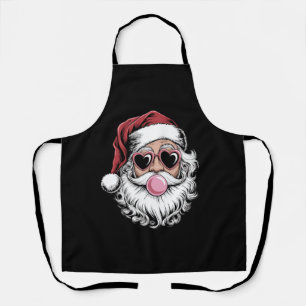 Tablier Père Noël Rétro Avec Des Lunettes Qui Soufflent La