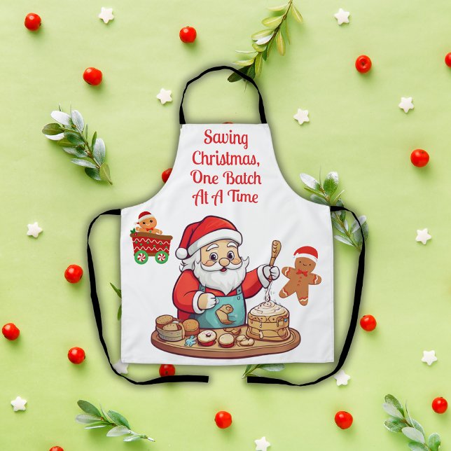 Tablier Père Noël Sauver Noël un lot à la fois | (Créateur téléchargé)