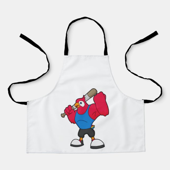 Tablier Perroquet au baseball avec batte de baseball (Recto)