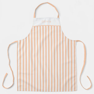 Tablier Personalised Peach Stripe Pattern Apron