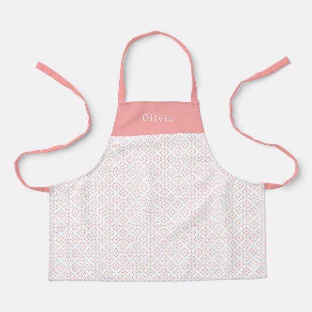 Tablier Personalised Pink Dot Shapes Apron. (Recto)