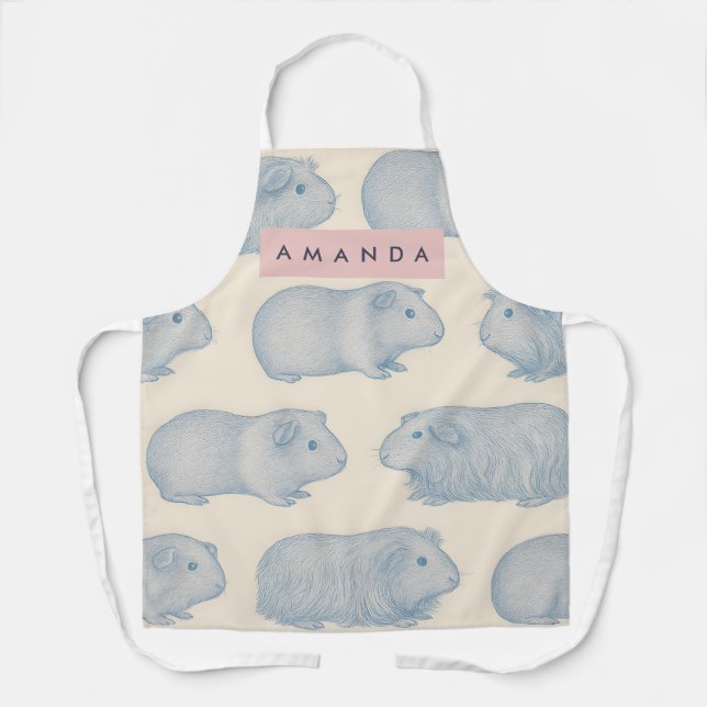 Tablier Personalized Aesthetically Cute Guinea Pigs Patter (Recto)