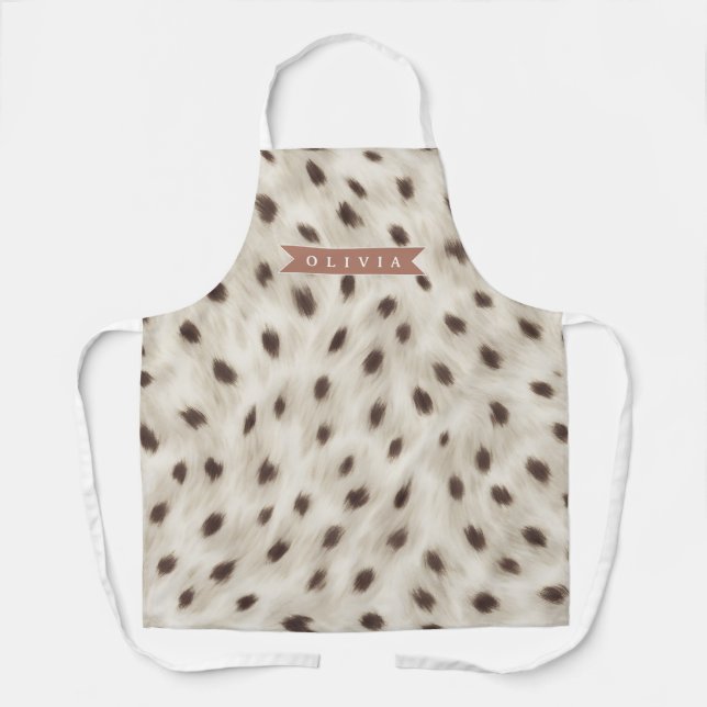 Tablier Personalized Chic Neutral Leopard Animal Print (Recto)