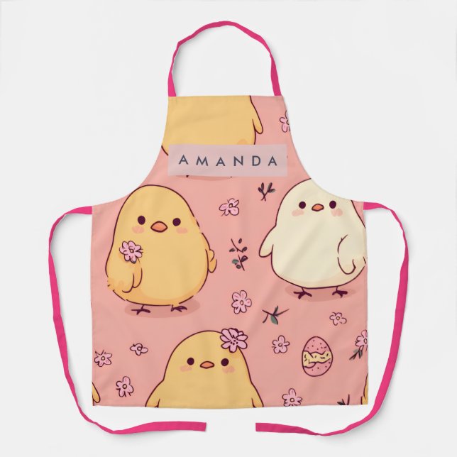 Tablier Personalized Cute Baby Chicks Pattern (Recto)