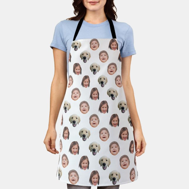 Tablier Personalized Funny Baby Kids Family Face 3 Photos (Créateur téléchargé)