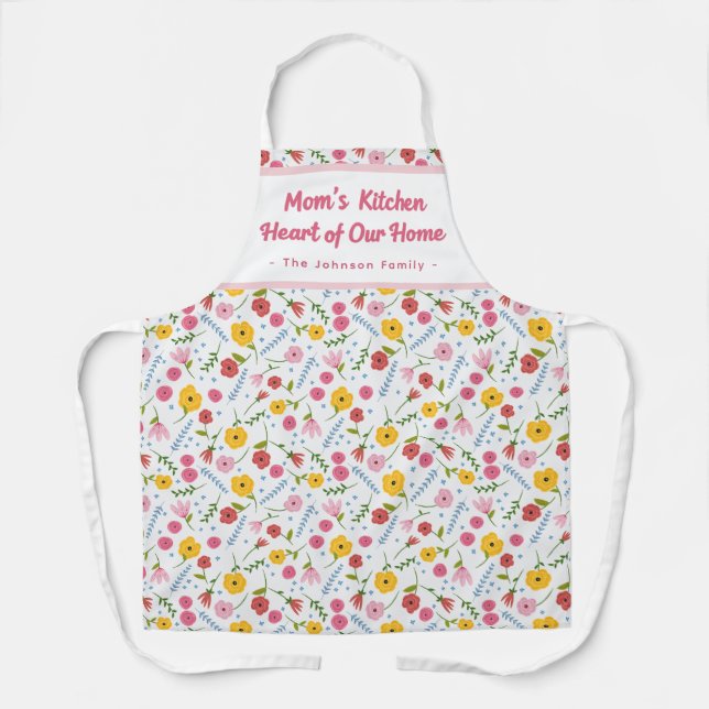 Tablier Personalized Mom’s Kitchen Floral Apron Gift (Recto)