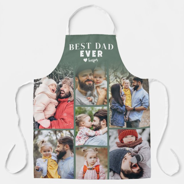 Tablier Personalized Photo Collage Best Dad (Recto)