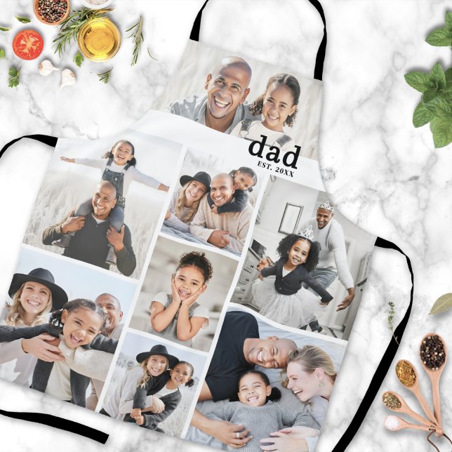 Tablier Personalized Photo Collage Dad Apron (Personalized Photo Collage Dad Apron)