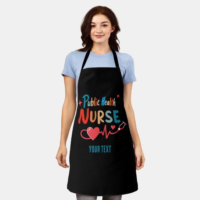 Tablier Personalized Public health nurse RN gifts (Porté)