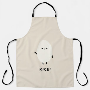 Tablier personnage de riz mignon minimal kawaii drôle desi