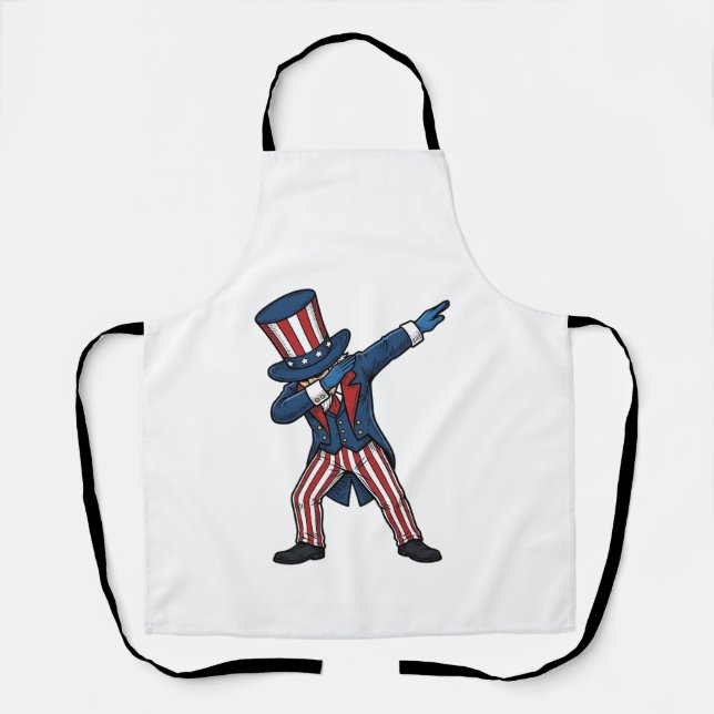 Tablier Personnage patriotique Dabbing Design vectoriel vi (Recto)